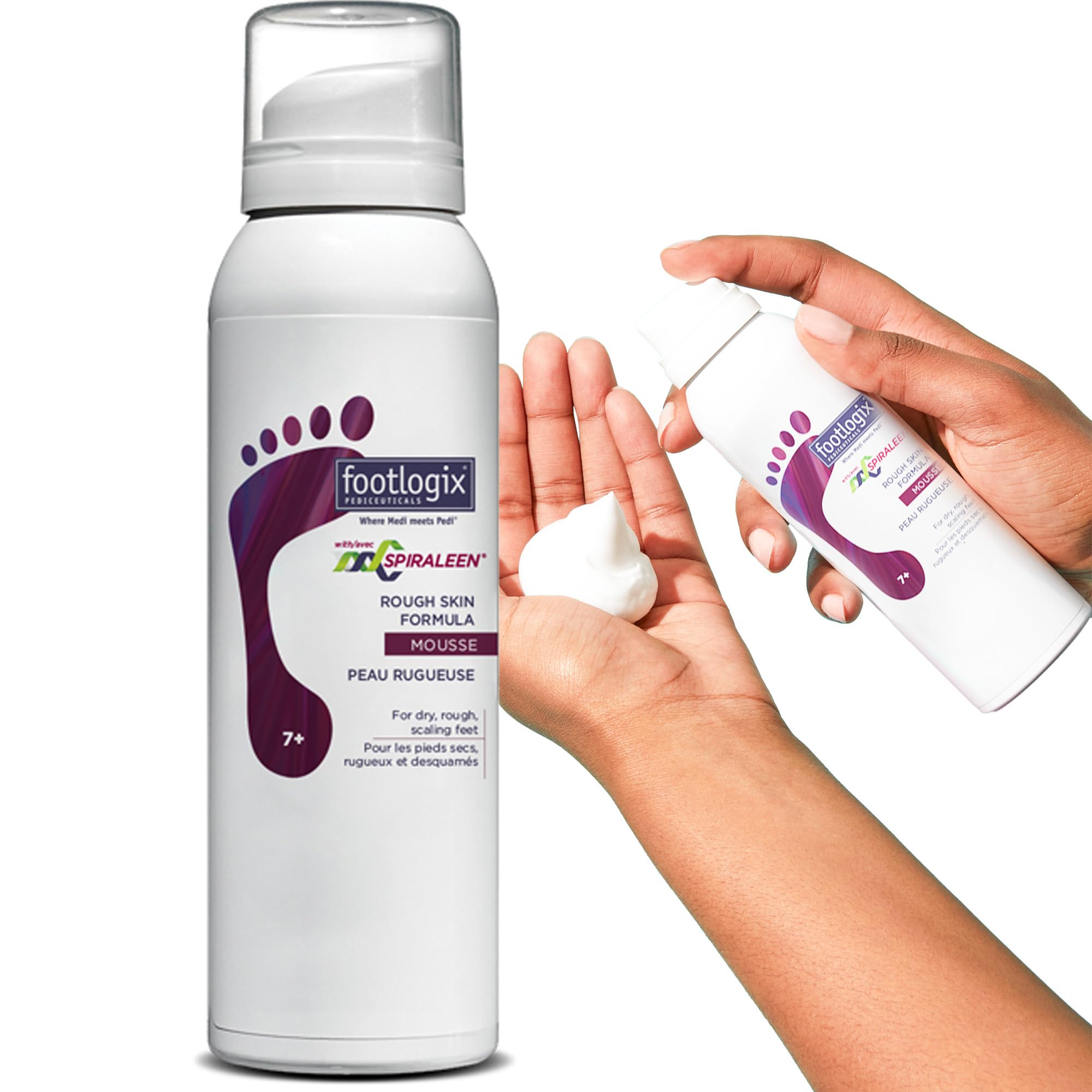 Footlogix Rough Skin Formula en bote muestra crema hidratante para talones agrietados