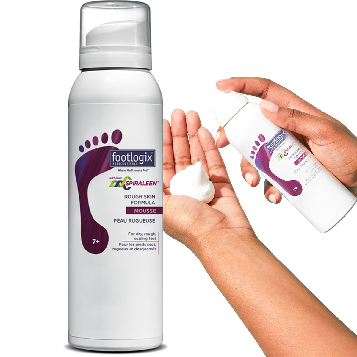 Footlogix Rough Skin Formula en bote muestra crema hidratante para talones agrietados