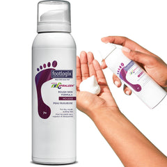 Footlogix Rough Skin Formula en bote muestra crema hidratante para talones agrietados