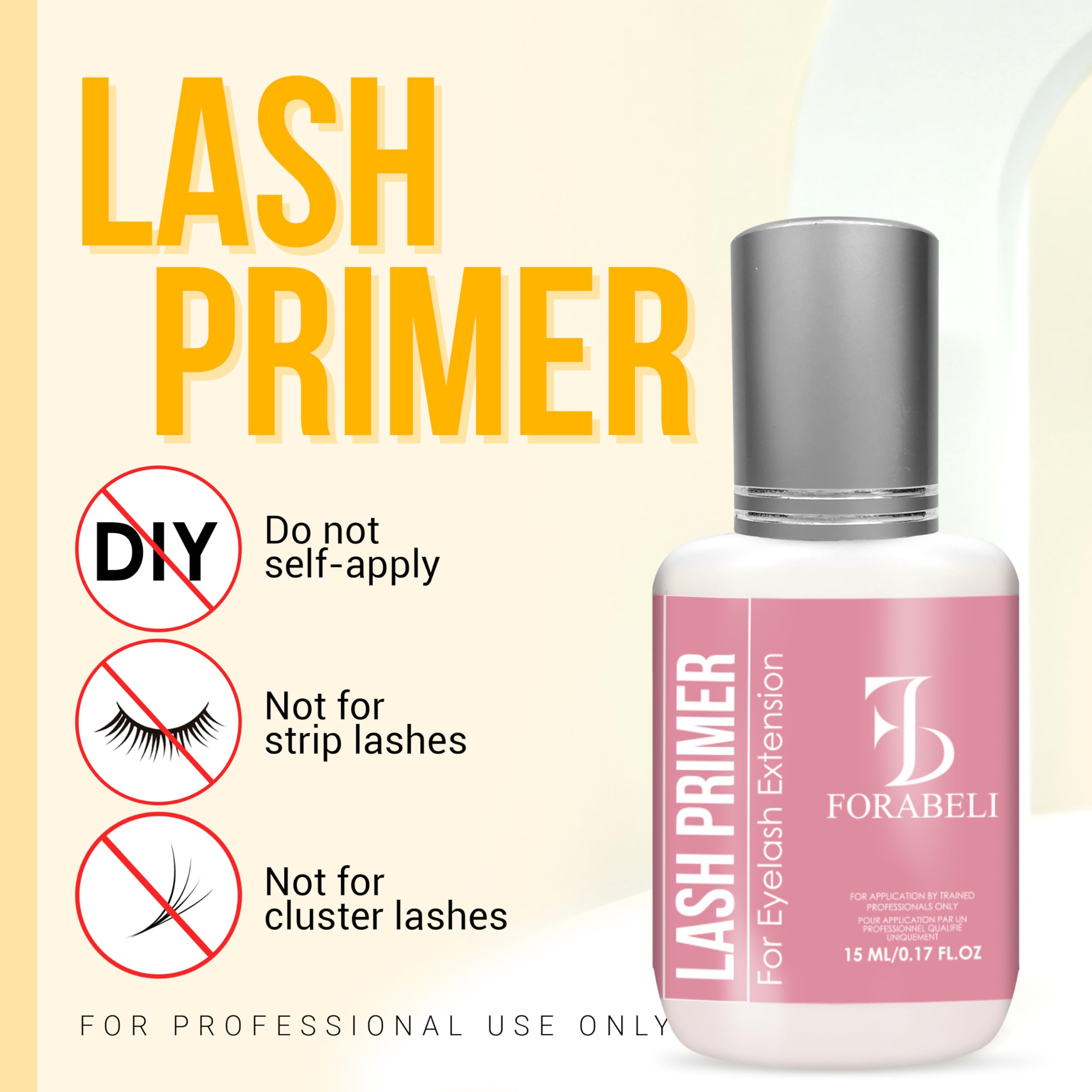Forabeli Primer Limpieza Pestanas elimina aceites y residuos para una base limpia.