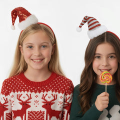 ForBaysy diadema Santa copa-pompon blanco, perfecto para cabinas de fotos festivas