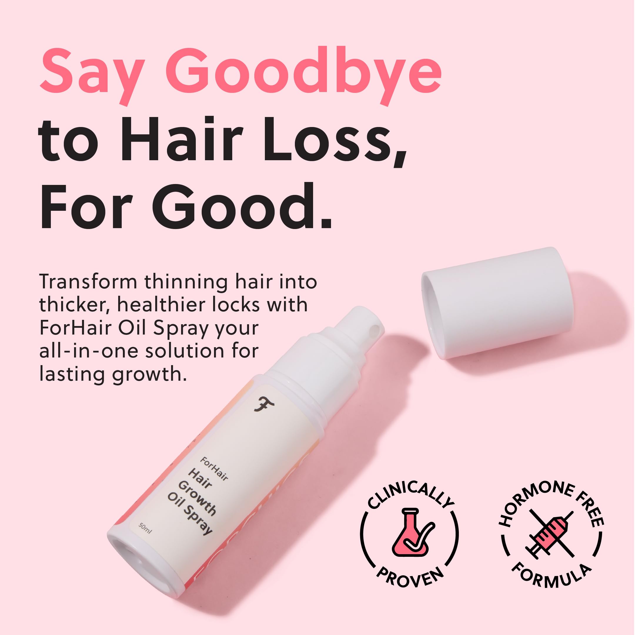 ForChics Serum, aplicación spray cabelludo: fácil de usar y no deja grasa.