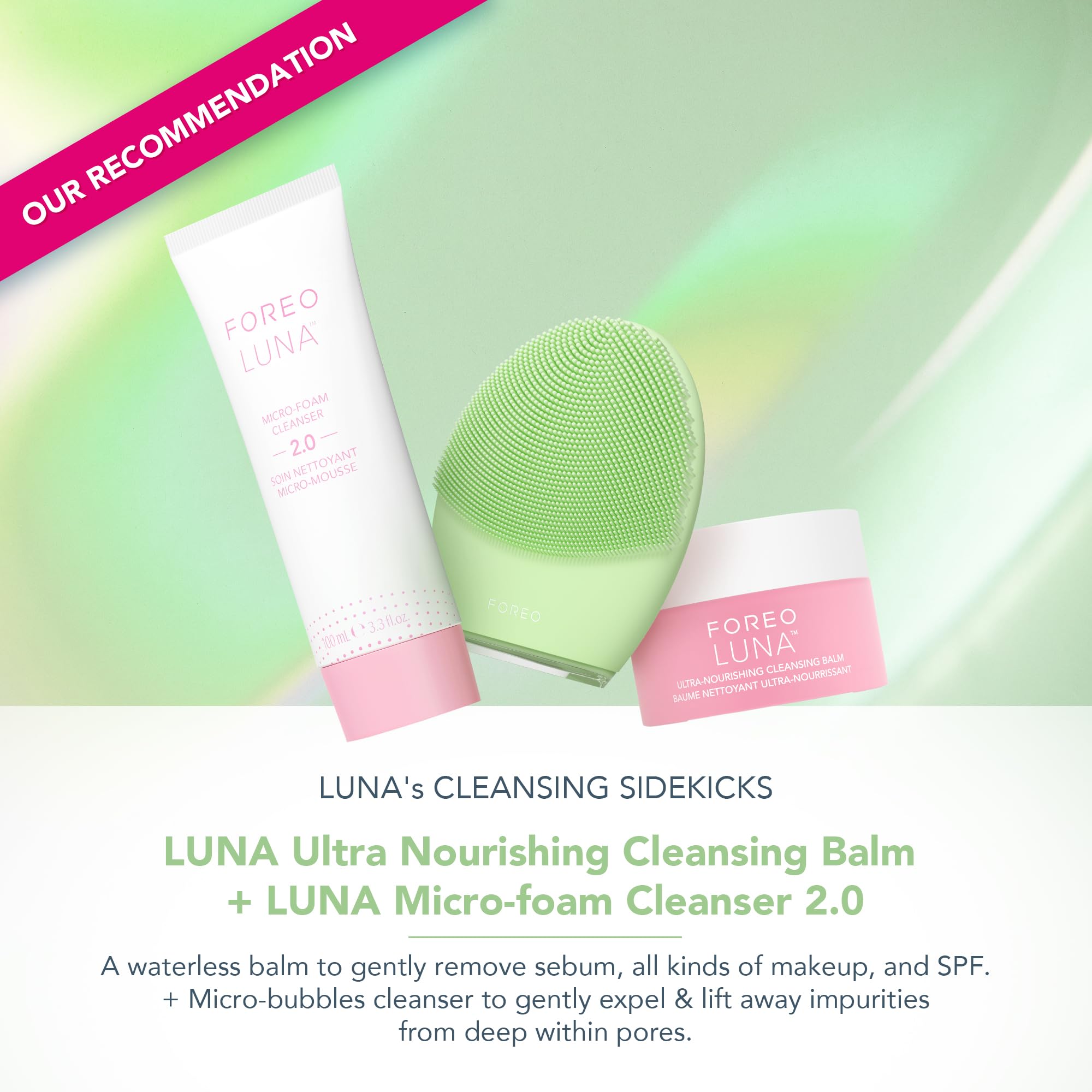 FOREO LUNA 4, silicona higiénica que minimiza residuos en la piel.