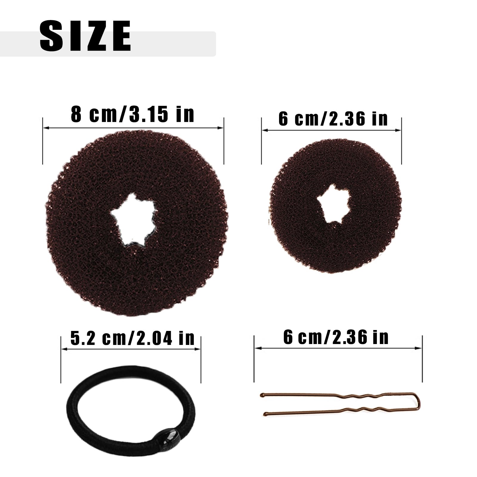 FORESRUM Donut Bun Mediano Marrón para volumen y elegancia duradera