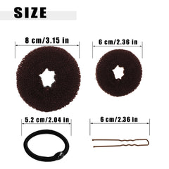 FORESRUM Donut Bun Mediano Marrón para volumen y elegancia duradera