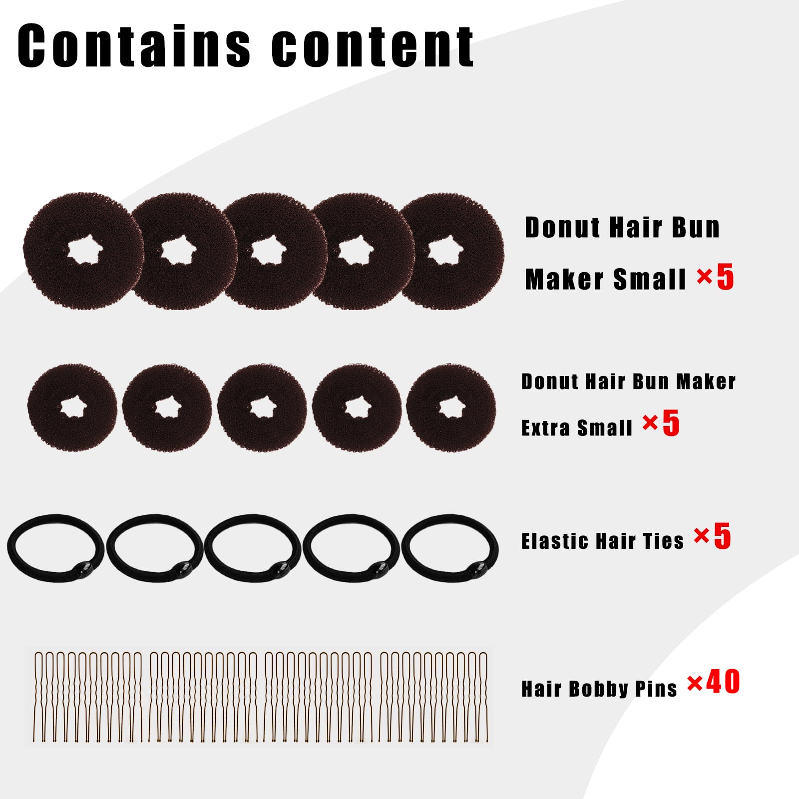 FORESRUM Donut Bun Pequeño Marrón ideal para moños compactos