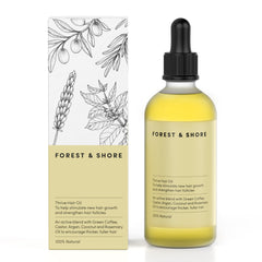 Forest & Shore: botella de aceite para crecimiento capilar que nutre el cuero cabelludo.