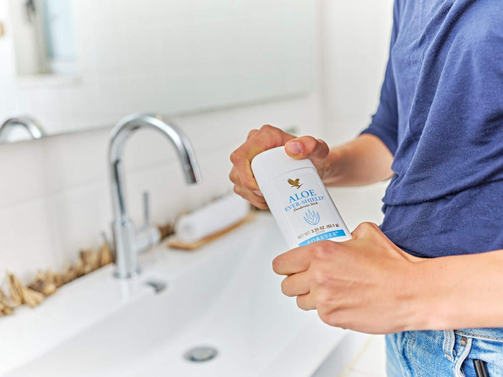 Forever Living Aloe Ever-Shield recomendado para piel sensible con desodorante suave.