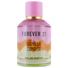 Frente de la botella Forever 21 Vanilla Sunrise, perfume cálido y distinguido.