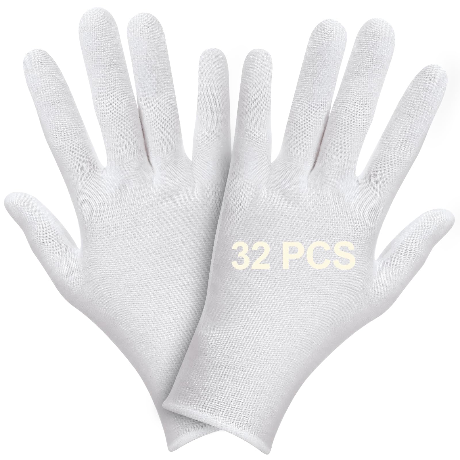 Guantes blancos FOTKYXH para dormir con ajuste estable y cómodo.