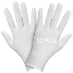 Guantes blancos FOTKYXH para dormir con ajuste estable y cómodo.