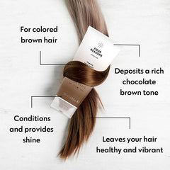 Four Reasons Color Mask Chocolate, logotipo libre de crueldad, producto ético y sin sulfatos.