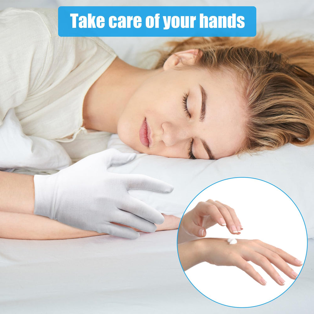 Guantes algodón blancos FourSeas, talla universal, ajuste cómodo para todas las manos
