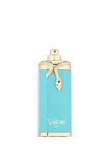 Fragrance World Vulcan Feu: líquido ámbar dentro del frasco, nota de cacao destacada.