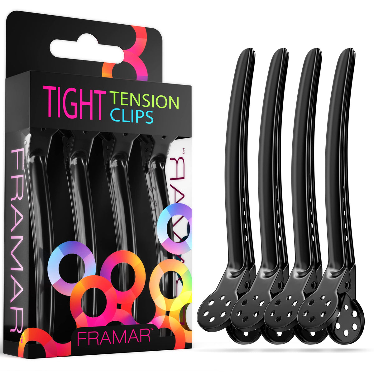Framar clip de tensión negro muestra elasticidad alta para sujetar cabello