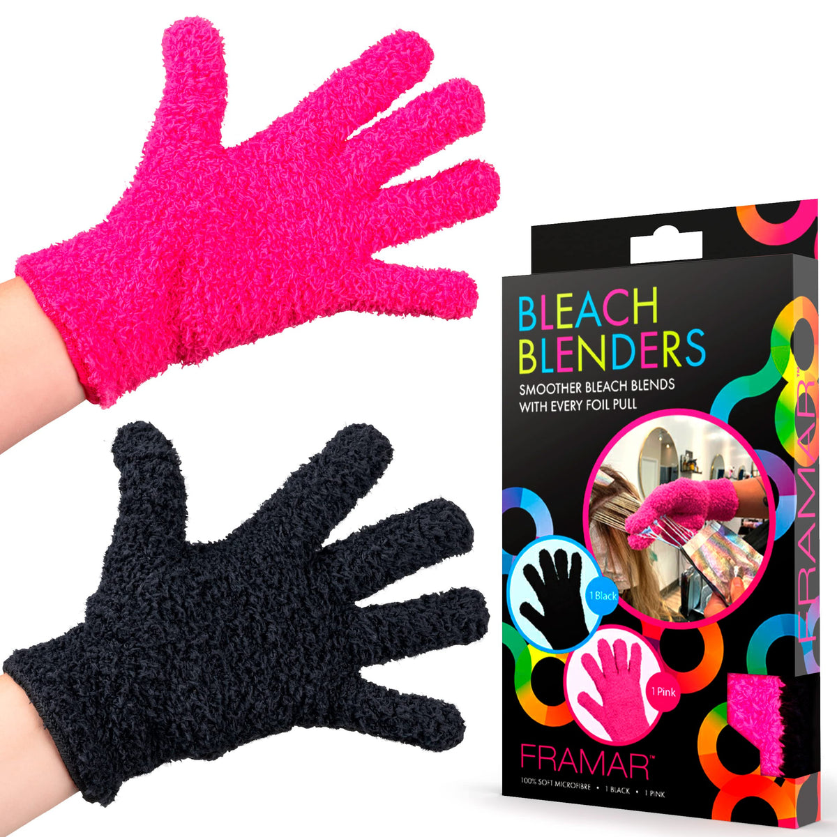 Framar guantes de microfibra para blanqueado protegen el cabello durante el color