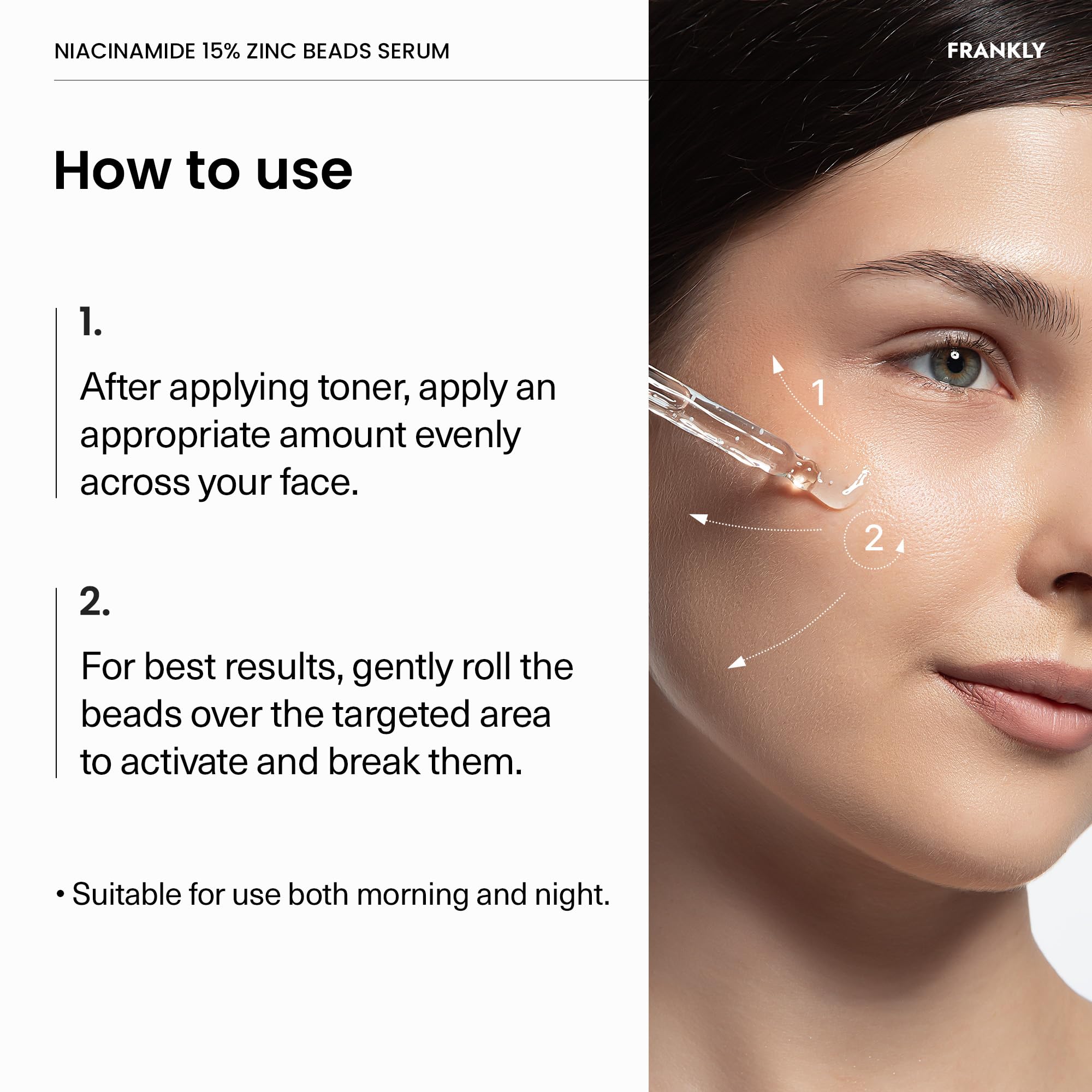 FRANKLY Niacinamida 15% + Zinc, control de poros visible al uso diario