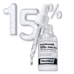 FRANKLY Niacinamida 15% + Zinc, perlas en botella liberan dosis fresca para la piel