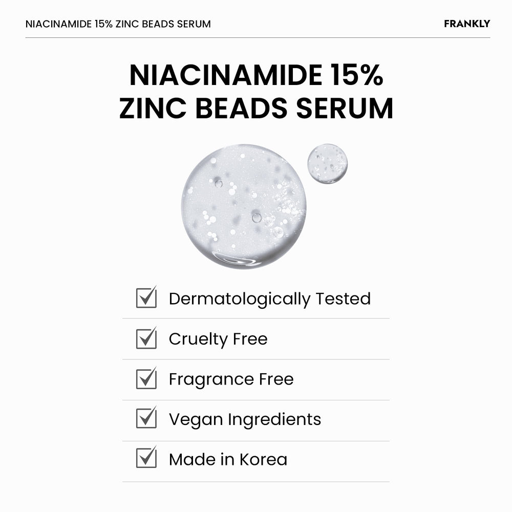 FRANKLY Niacinamida 15% + Zinc, reparación suave de la barrera cutánea