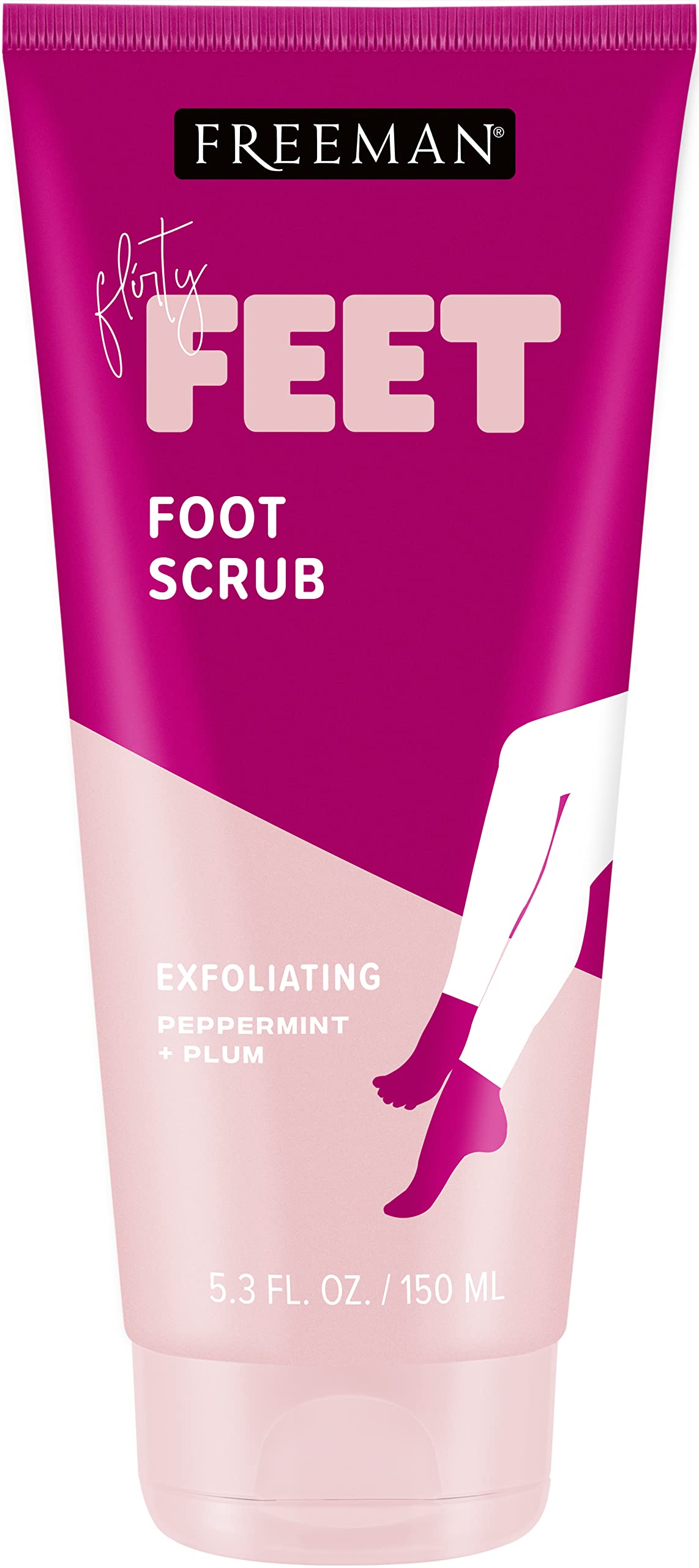 Freeman Bare Foot exfoliante, botella, deja los pies revitalizados y suaves con menta y ciruela.