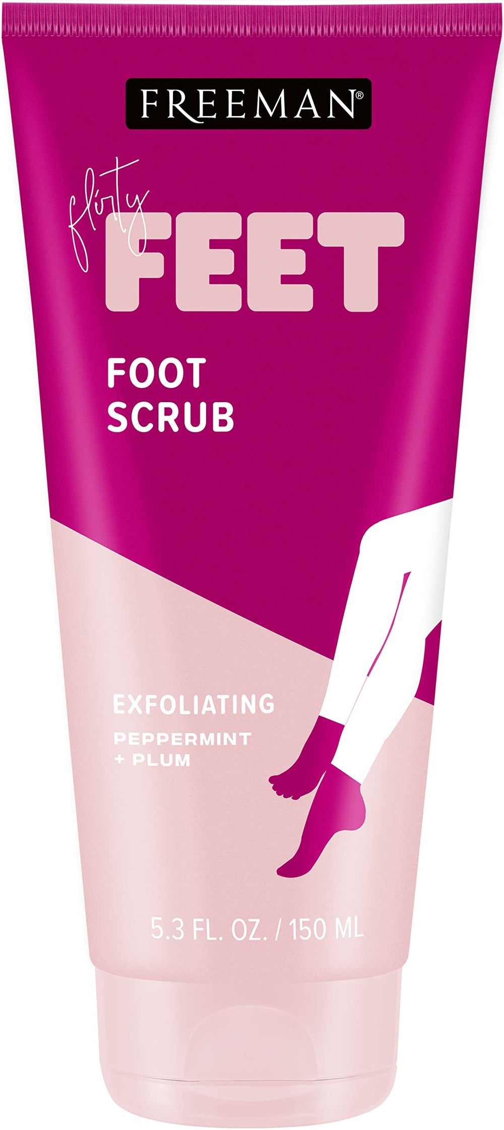 Freeman Bare Foot exfoliante, botella, deja los pies revitalizados y suaves con menta y ciruela.