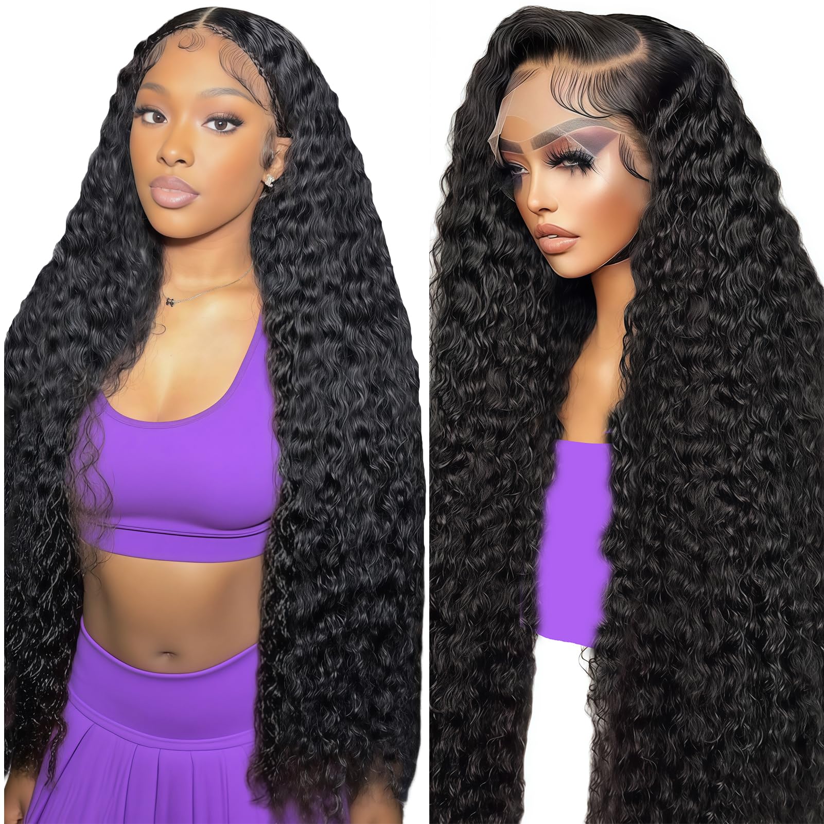 Peluca Freeternit lace-front onda profunda para 30 pulgadas