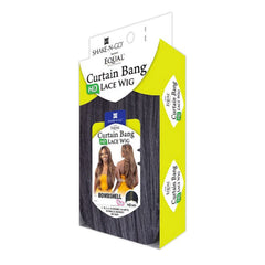 Freetress Equal Curtain Bangs en primer plano con ondas definidas para uso diario