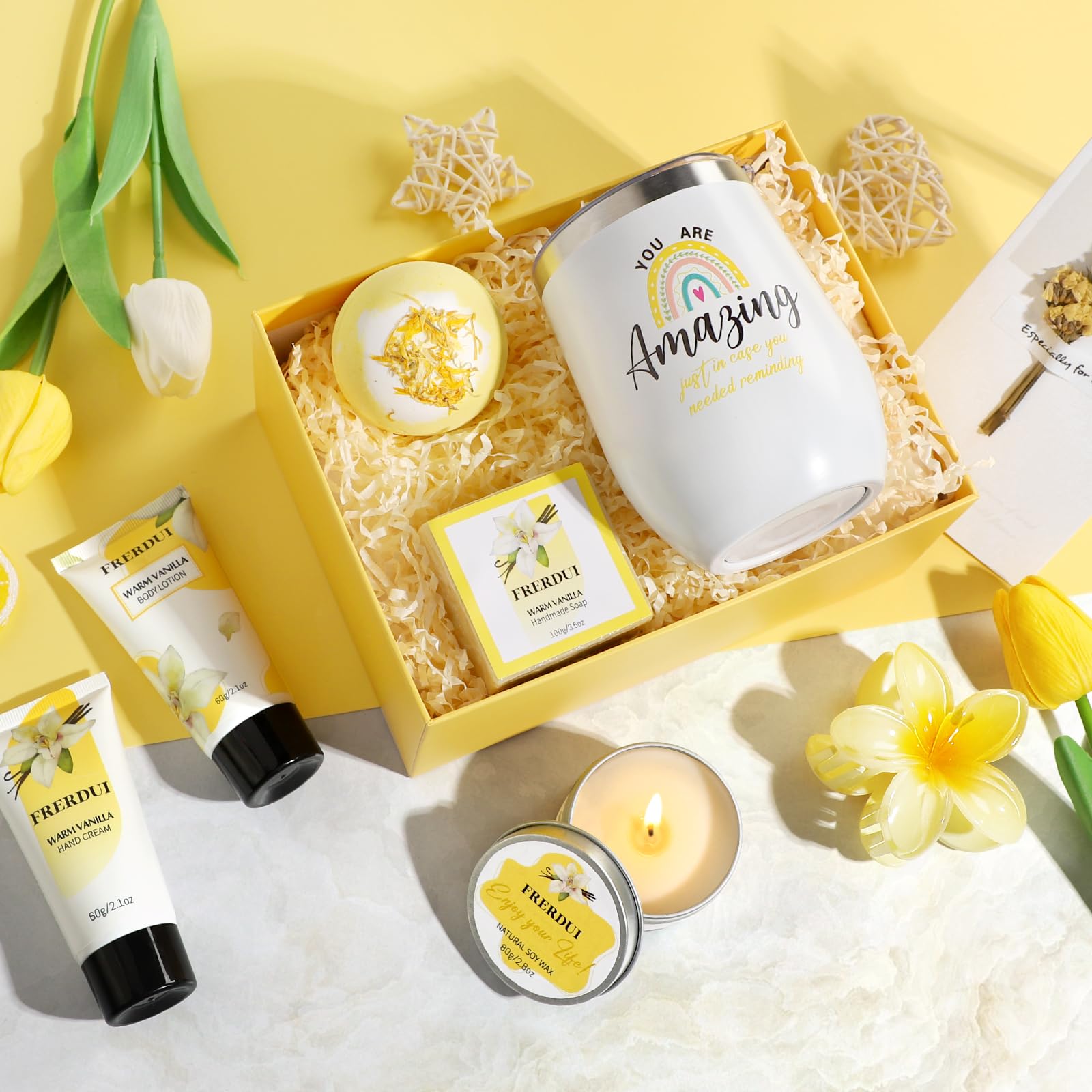 Frerdui regalo vainilla spa set: aroma suave para autocuidado
