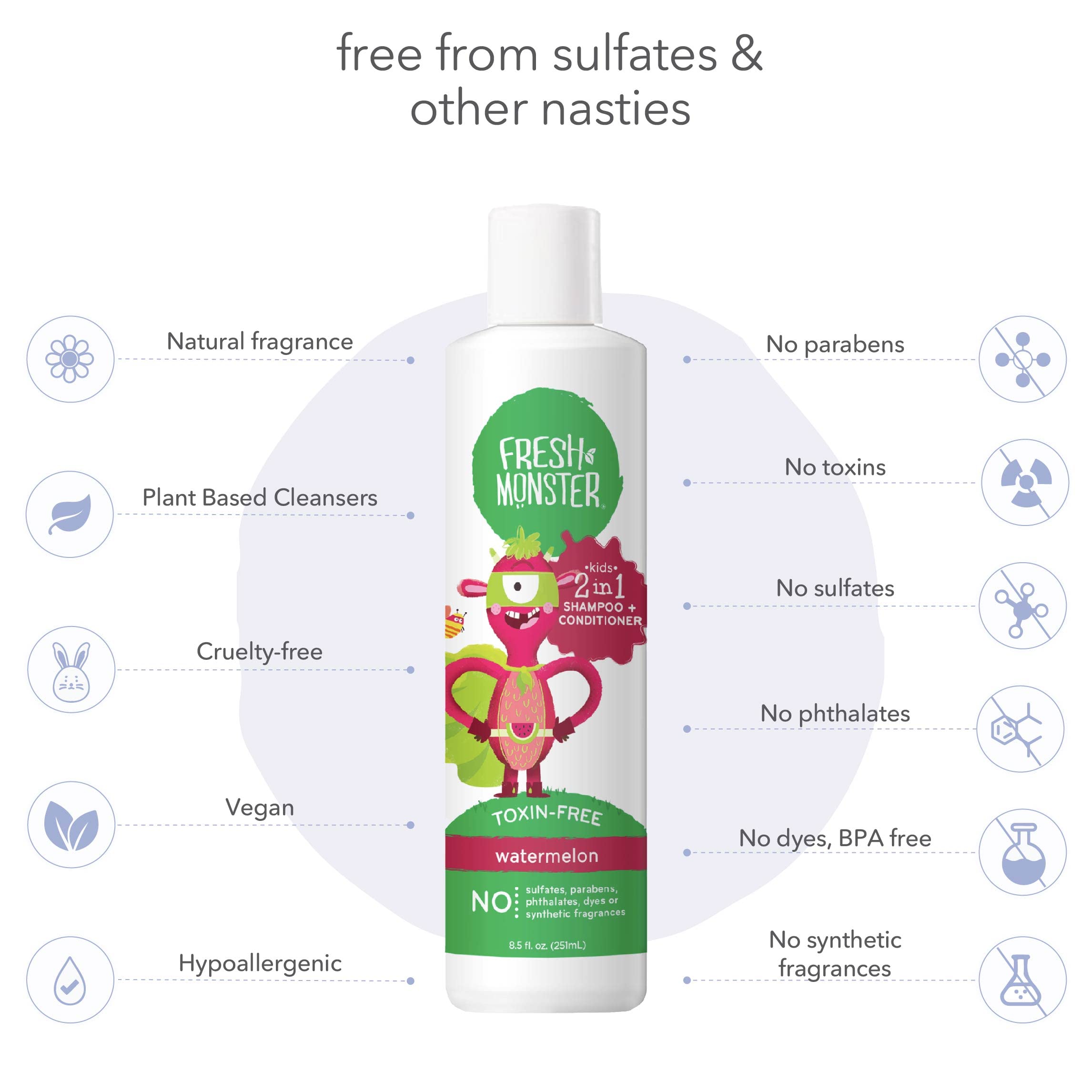 Fresh Monster watermelon fruit extract enhances natural scent.
