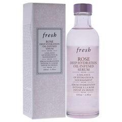 Fresh serum aplicación en palmas, rostro limpio, acabado fresco.