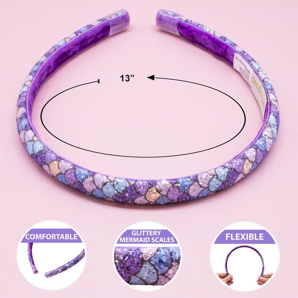 FROG SAC diadema aguamarina brillante para niñas, añade brillo y comodidad durante el día.