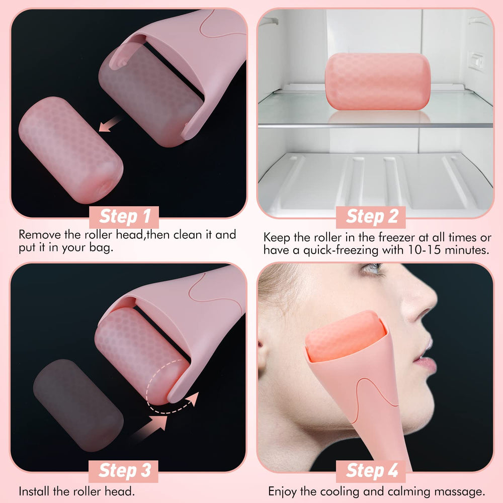 Rodillo de hielo Fronnor para piel radiante uso con crema mejora absorción.