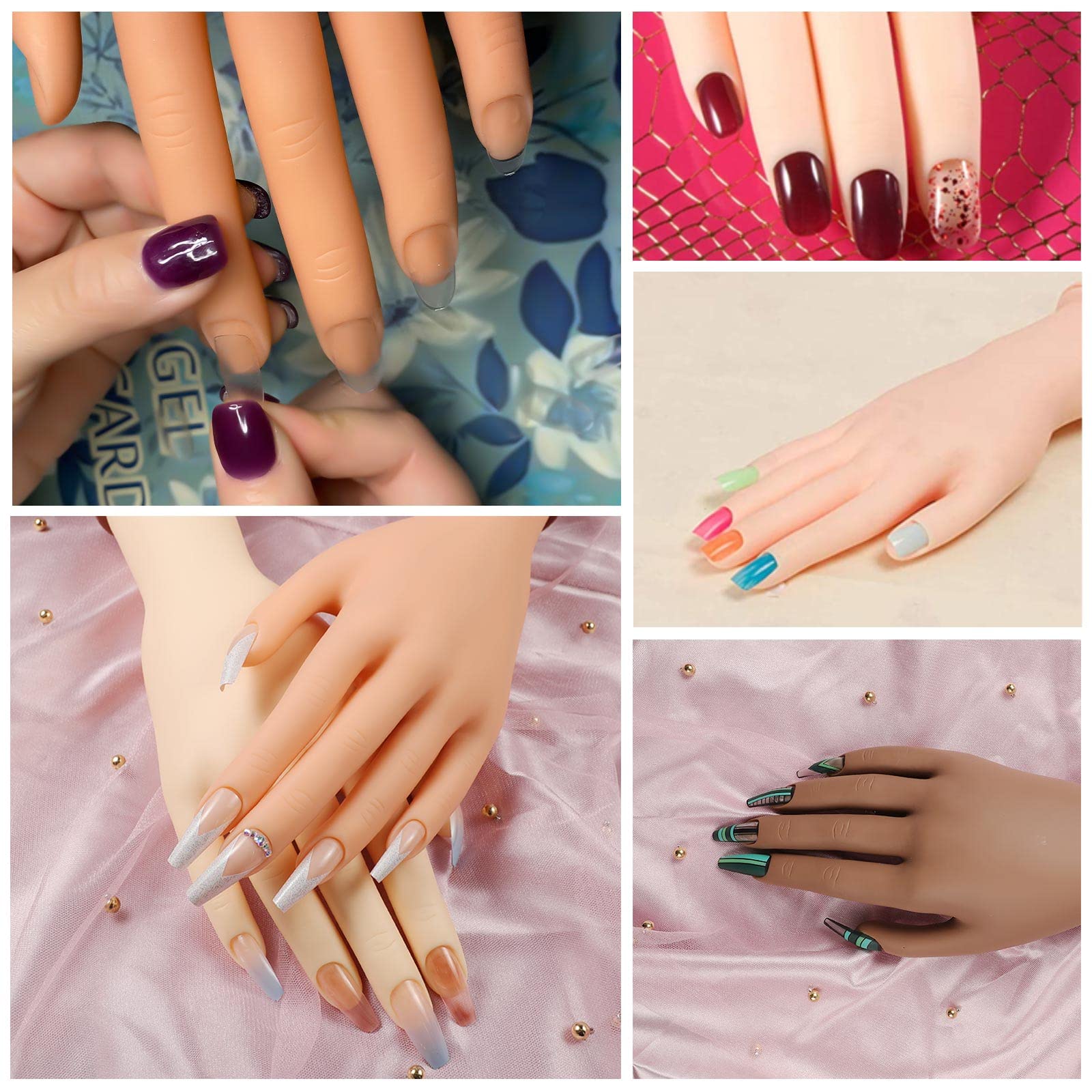 FU SHEN mano de práctica con diseño ergonómico mejora el control durante la manicura.