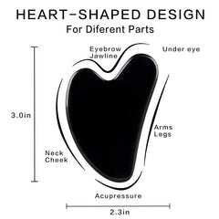 FUIYOOCEN gua sha cara corazón: diseño ergonómico para masaje facial con una sola mano.