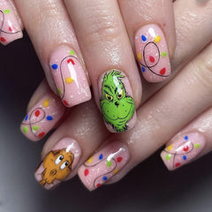Conjunto FUKIDOG de uñas navideñas: contenidos de la caja y accesorios para manicura rápida