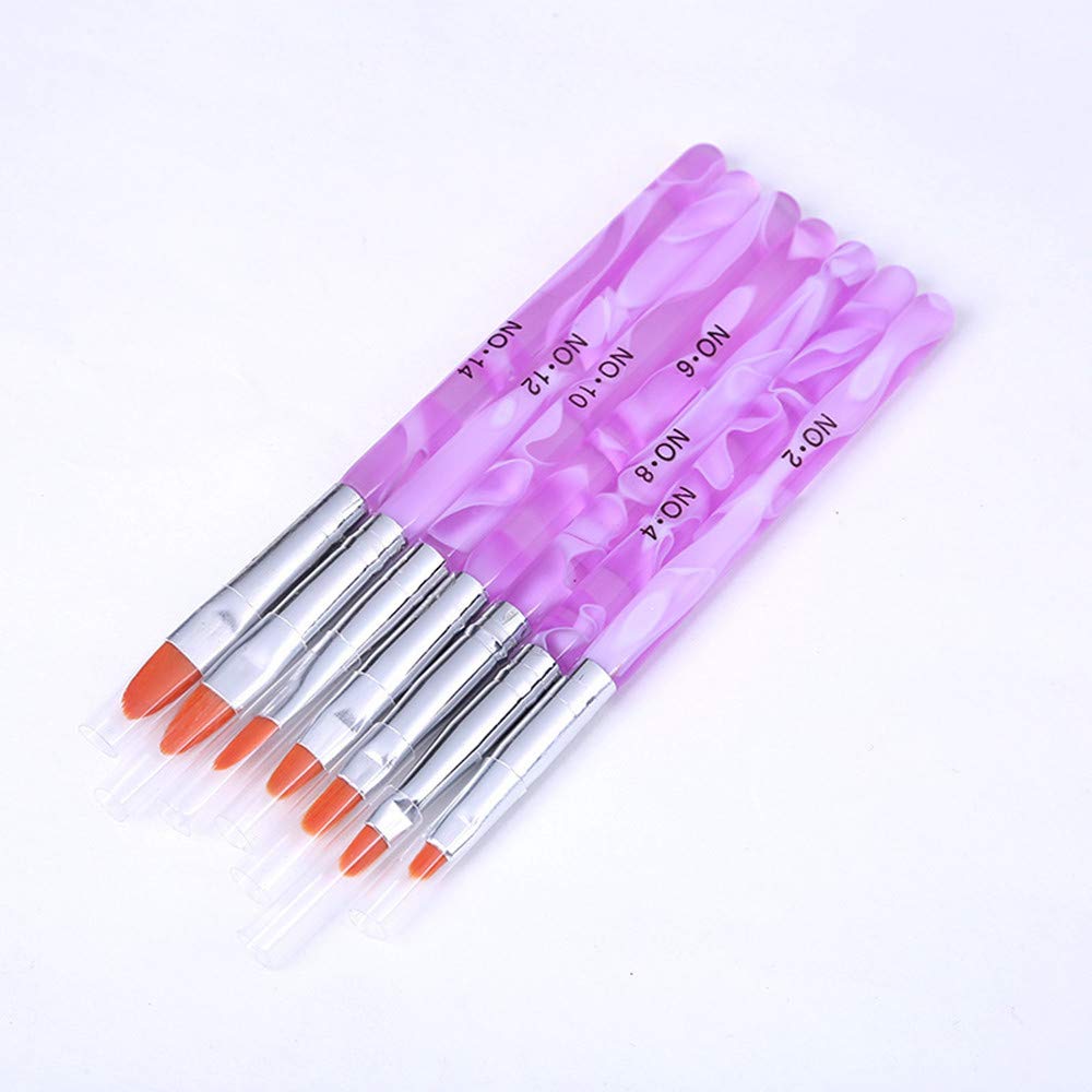 Pinceles FULINJOY de fibra sintética para gel y acrílico, acabado profesional.