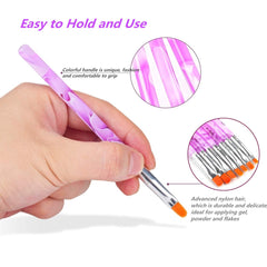 Pinceles FULINJOY para uñas: mango plástico ligero y manejo cómodo.