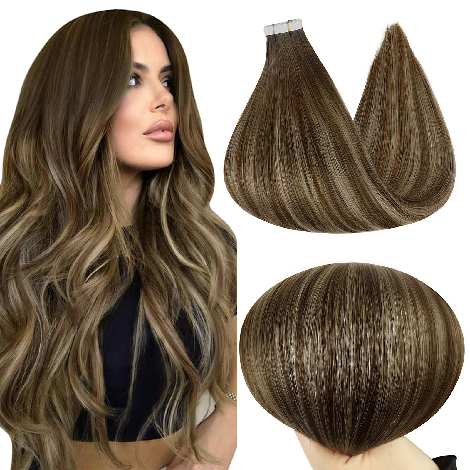 Full Shine extensiones con cinta invisible Balayage para un acabado natural
