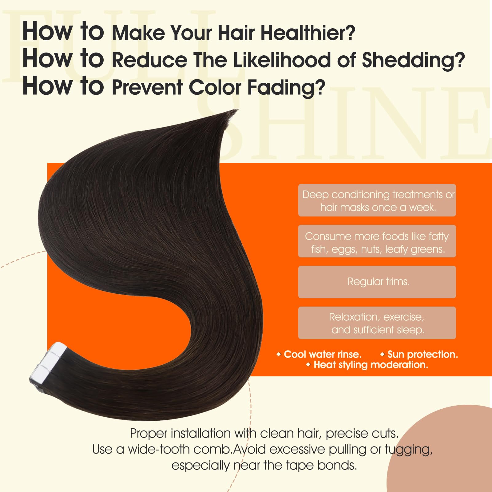 Textura suave del cabello Remy para un acabado liso y natural.