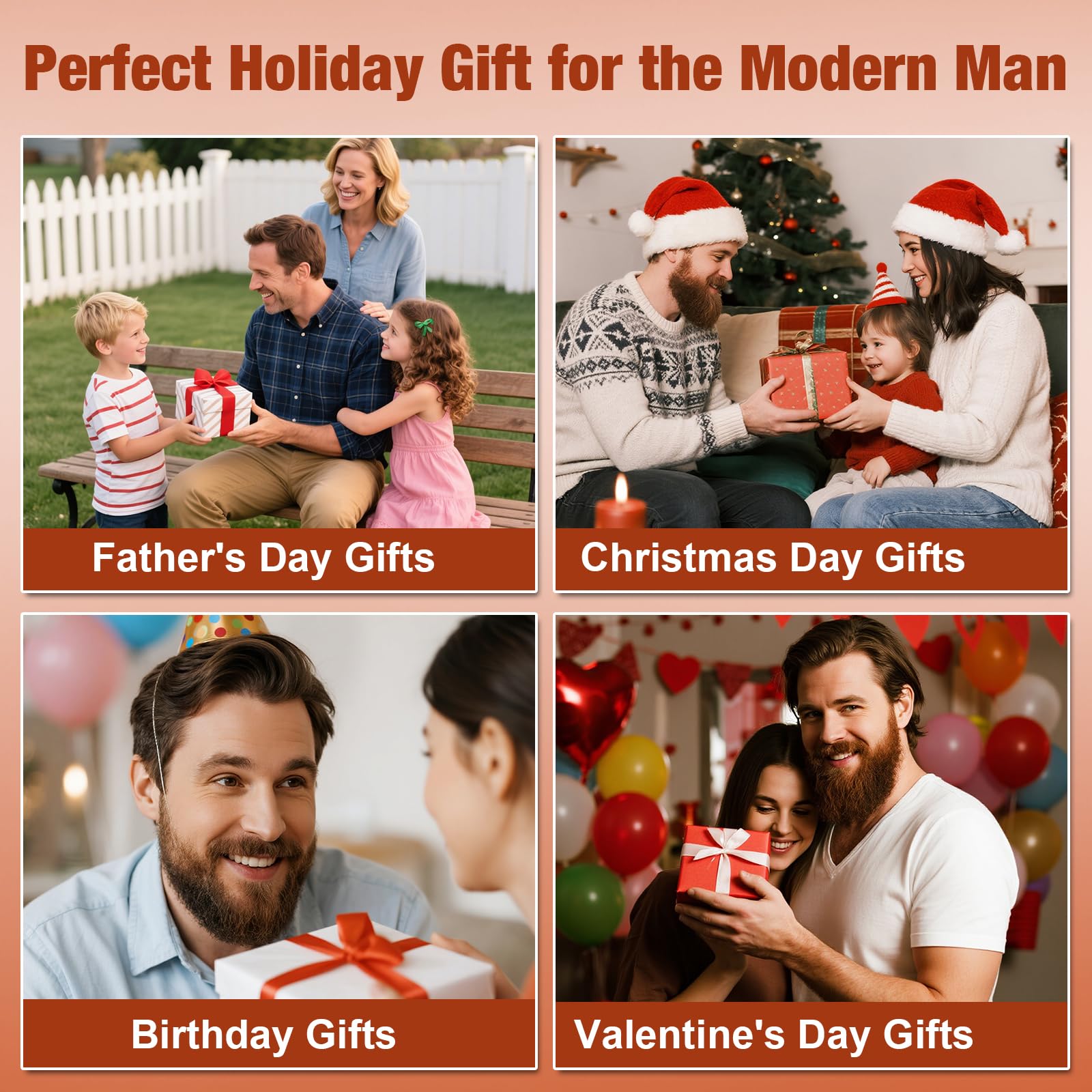 Regalo perfecto para hombres: kit de cuidado de barba de FullLight Tech.