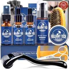 Kit FULLLIGHT TECH para barba con aceite, brillo y suavidad.