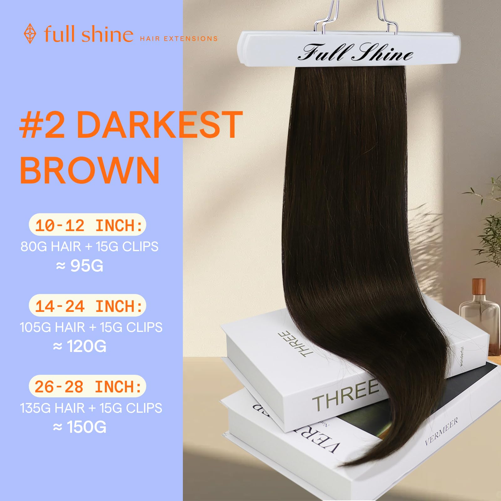 Extensiones Full Shine con triple mecha para mayor densidad
