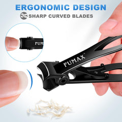 Cortauñas FUMAX con hojas curvas y afiladas para un corte suave.