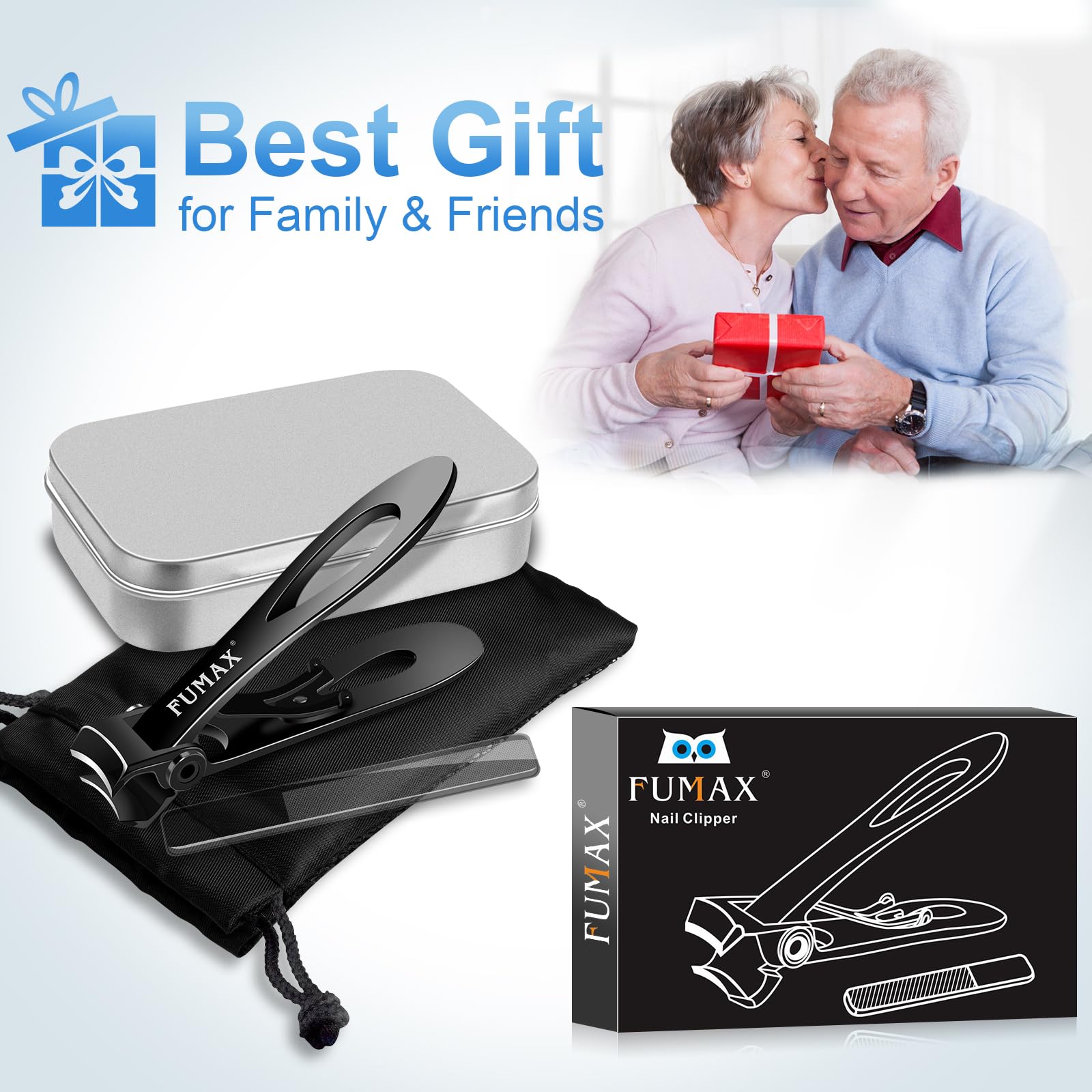 Cortauñas FUMAX pensado para personas mayores y familiares que cuidan uñas gruesas.