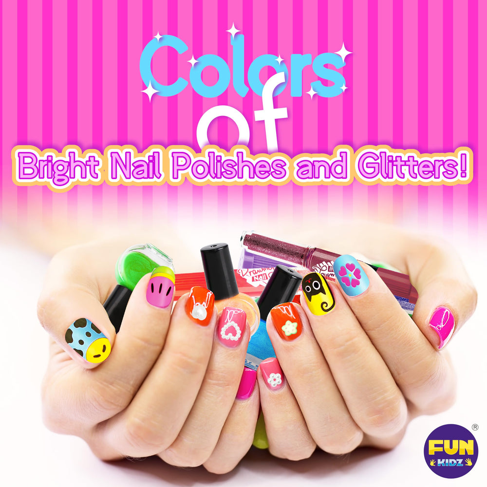 FUN KIDZ kit-uñas pegatinas-disenos: decoración rápida para uñas originales.