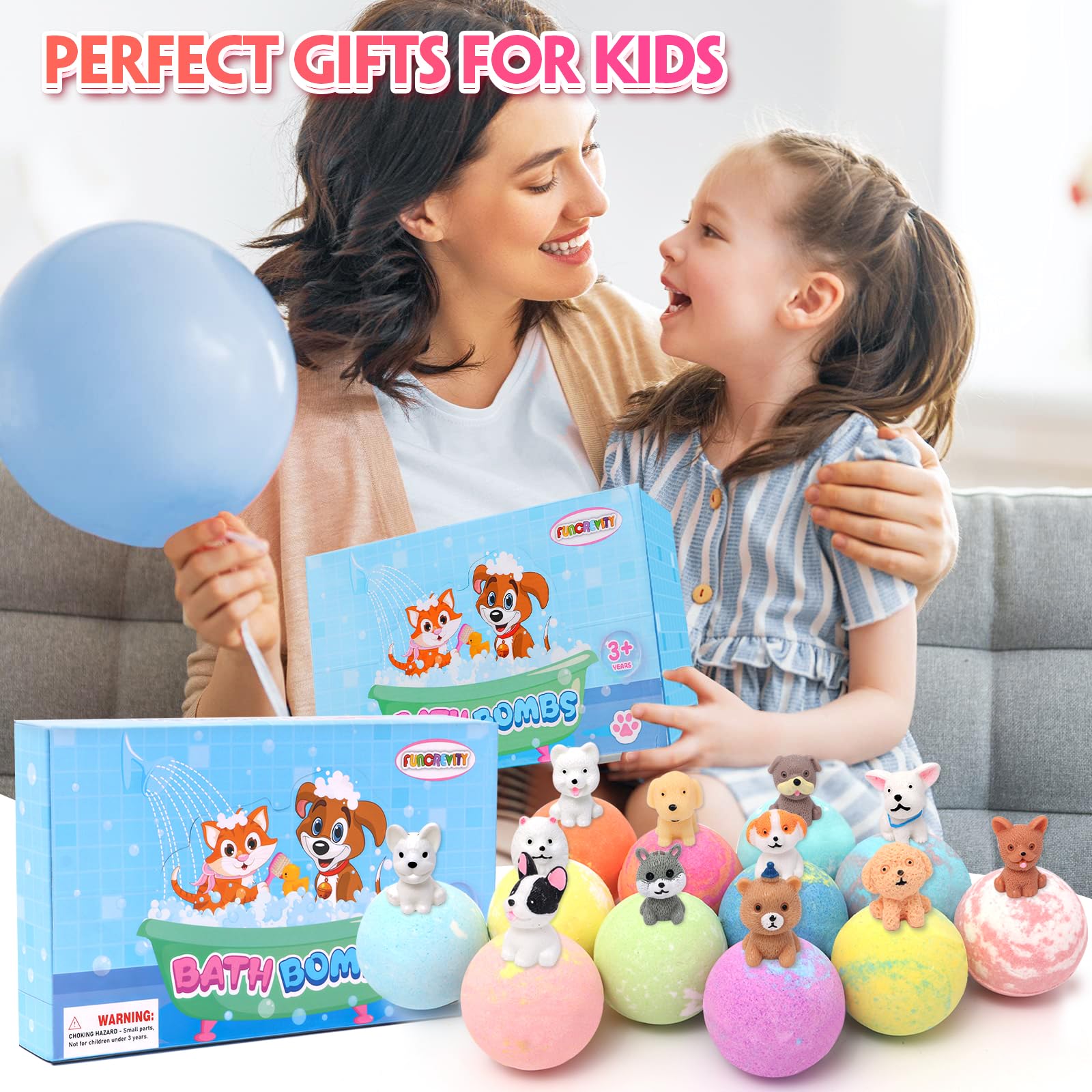 FUNCREVITY bombas para niñas y niños con sorpresa incluida.