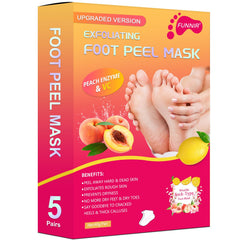 FUNNIR mascarilla exfoliante para pies, empaque visible y uso cómodo para piel suave.