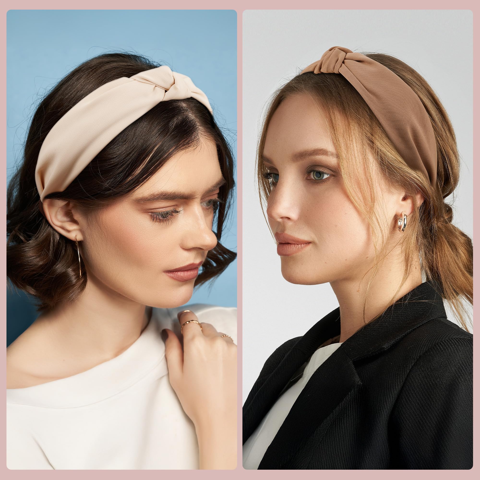 Diadema Funtopia camel sólido con nudo, perfecta para estilo casual diario.