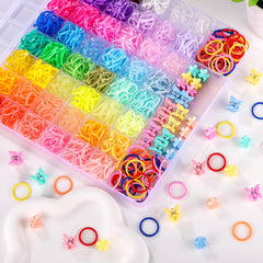 Funtopia 46-colores-ligas-pelo con caja organizadora para combinar estilos