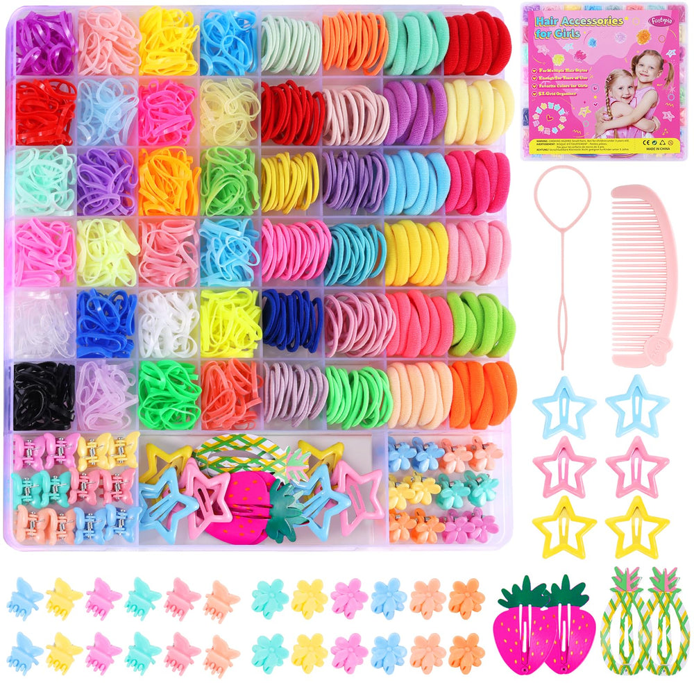 Funtopia set de accesorios para cabello con estuche, ideal para peinados rápidos